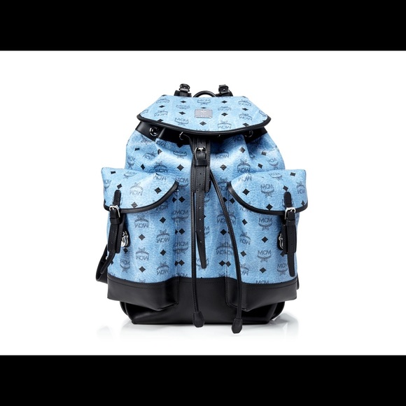 MCM Handbags - MCM Heritage Double Pocket Backpack Denim Blue